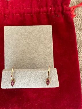 Bony Levy Sony Gold-Tone Drop Earrings with Pink Teardrop Stones